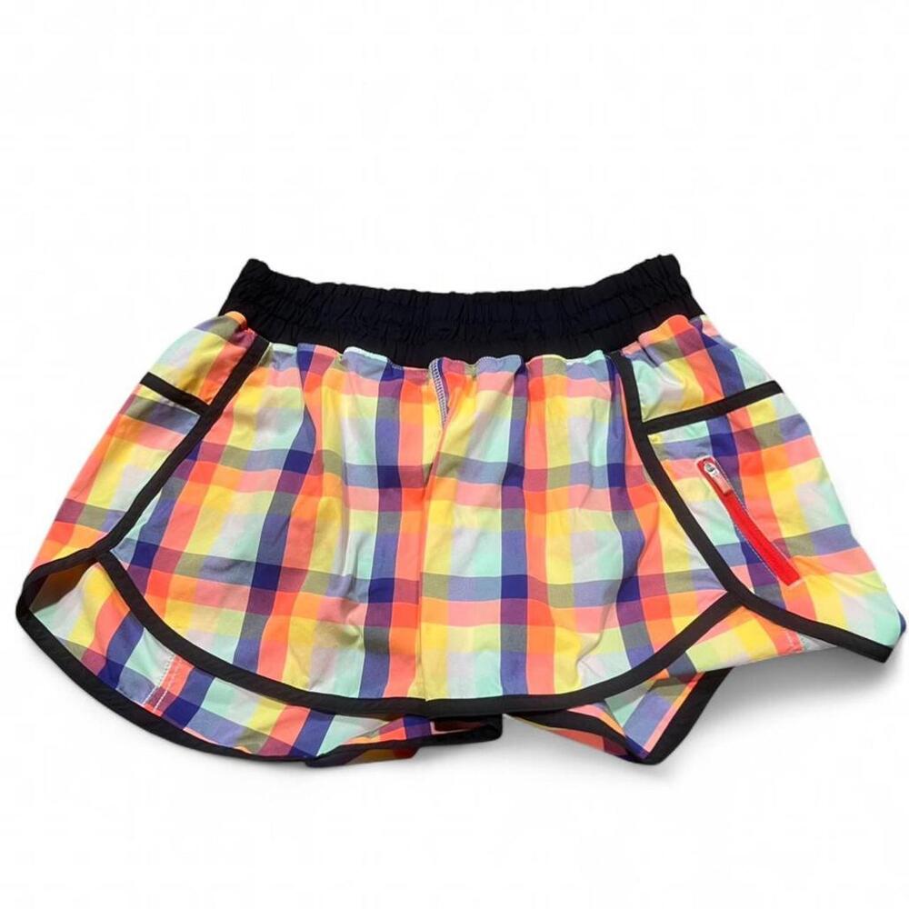 Lululemon Run Speed Shorts – Multicolor Plaid – Size 8 – Rare Print